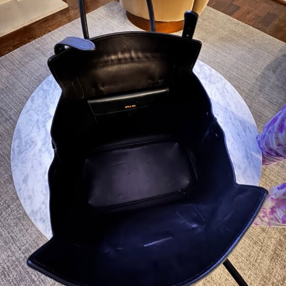 PRADA BLACK LEATHER SAFFIANO TOTE BAG GOLD ACCENTS - Picture 13 of 14